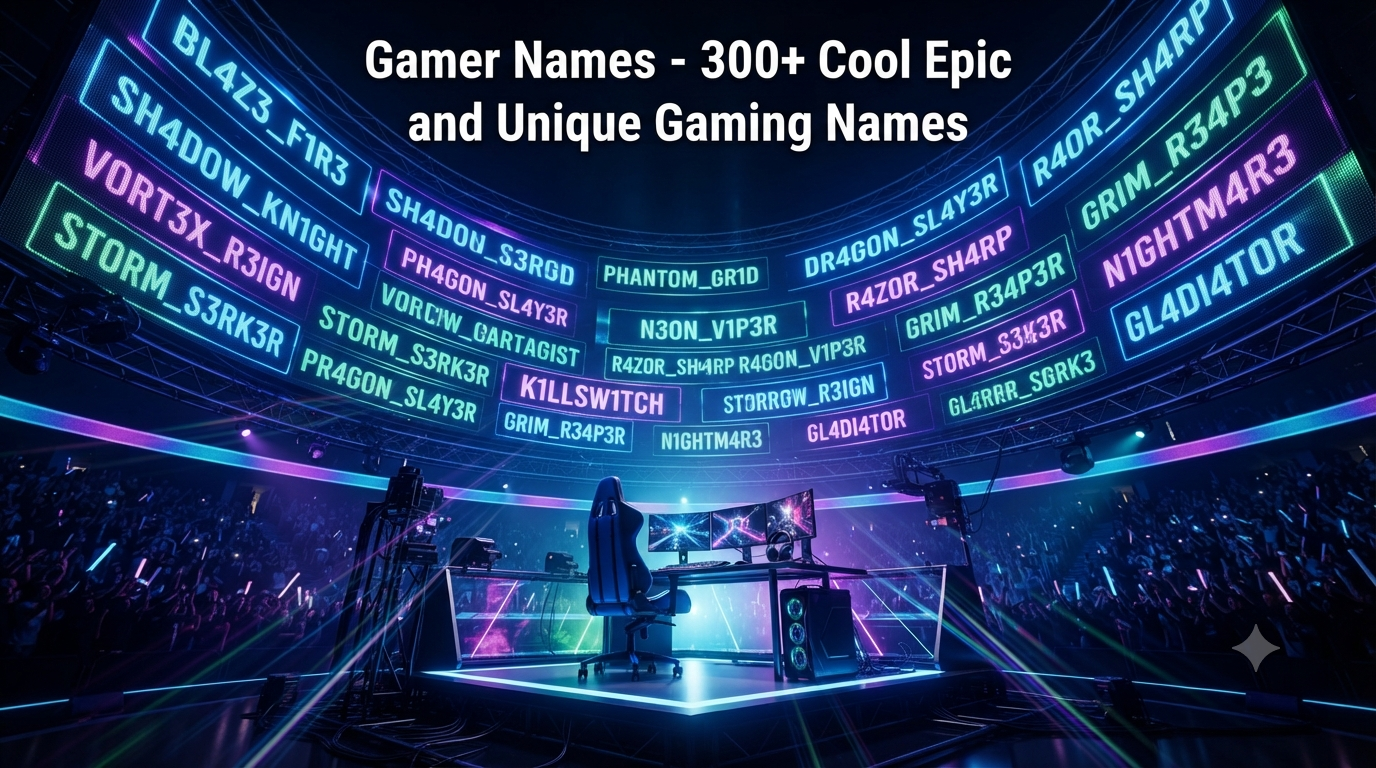 Gamer Names: 300+ Cool, Funny, Unique, and Creative Username Ideas